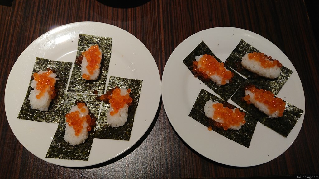 グランブッフェの「いくら寿司食べ放題」注文3回目