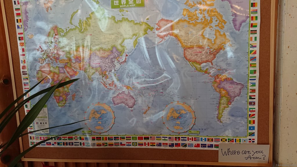 宝川温泉 汪泉閣東館のラウンジにある世界地図