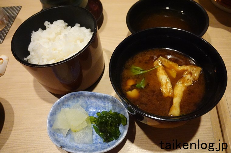 石垣島 日本料理郷土料理ひるぎ 「ひるぎ懐石」のご飯と味噌汁