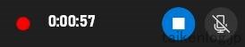 録画中に表示されるボタン(マイクOFF)