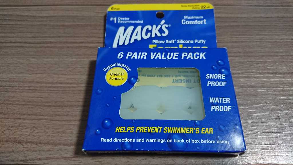Mack's Pillow Macks Pillow Soft シリコン耳栓のパッケージ表面