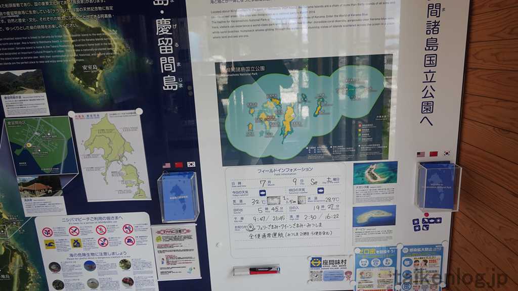 さんごゆんたく館内の展示パネル「慶良間諸島国立公園」