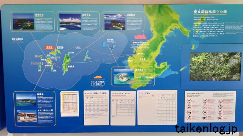 座間味島「青のゆくる館」内の展示物 慶良間諸島国立公園