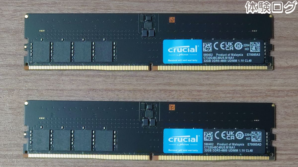 Crucial PC5-38400 (DDR5-4800) メモリー CT2K32G48C40U5 口コミ評判レビュー アイキャッチ