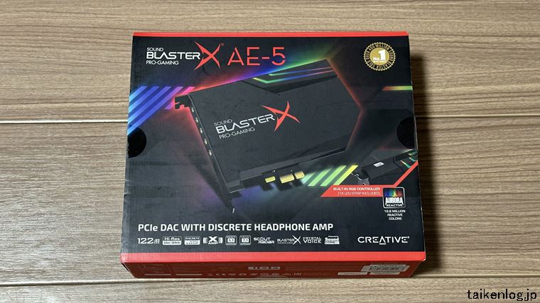 Sound BlasterX AE-5の外箱 表面