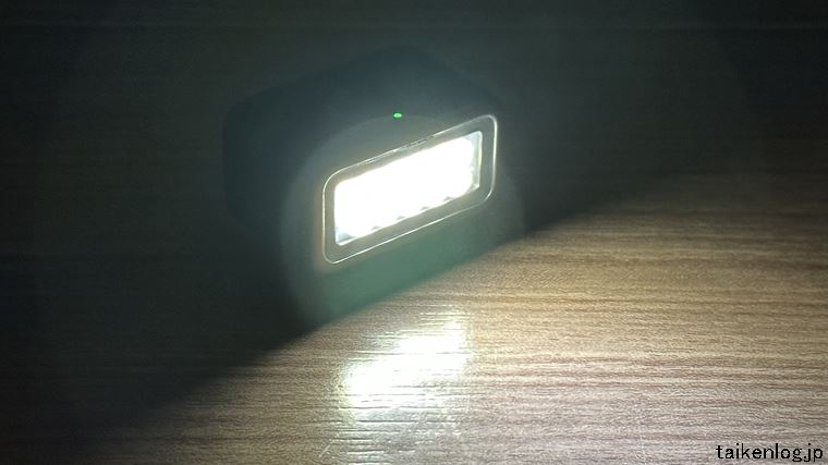 GoPro ライトモジュラーの照度レベル1 (20ルーメン)の明るさ