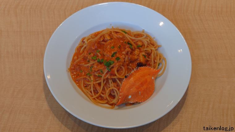 カプリチョーザのランチ スパゲティセットの渡り蟹のトマトクリーム 全容