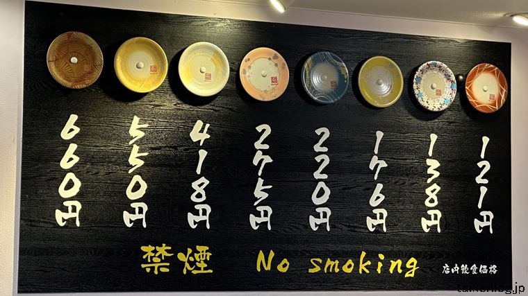 元祖寿司 皿の色柄の価格設定