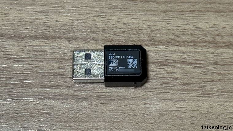 SSD-PST1.0U3-BAの外観 裏面