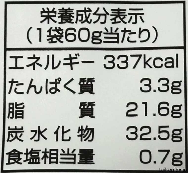 ふらのっち ポテトチップス のり塩の栄養成分表示