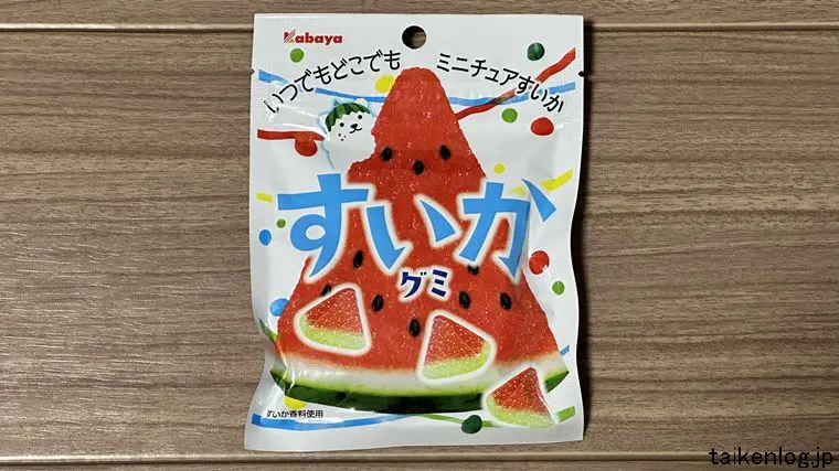 すいかグミのパッケージ表面