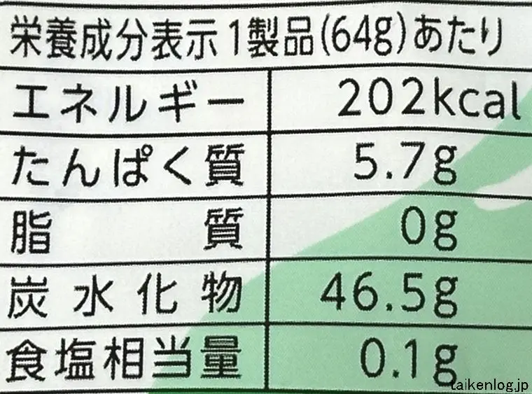 むっちりグミ スコール味の栄養成分表示