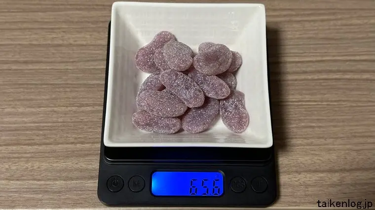 チューイーキャンディ サワーグレープ 全容の重さ