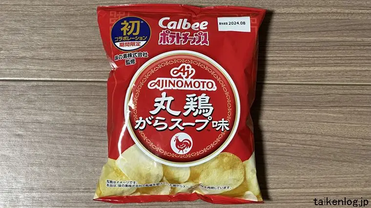 ポテトチップス 丸鶏がらスープ味のパッケージ表面