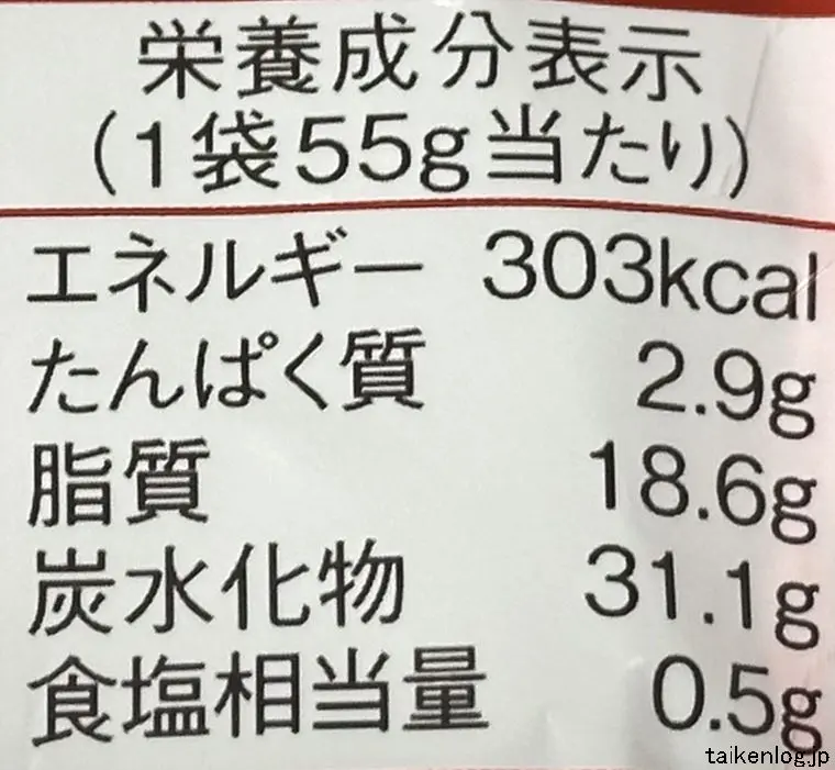 湖池屋 フライドポテト 美食の岩塩の栄養成分表示