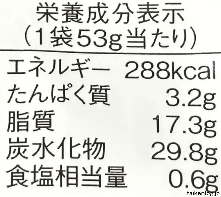 湖池屋 フライドポテト 日本の神業 手摘みオリーブの栄養成分表示