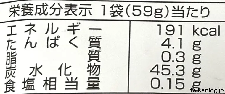 ゴリむち3グミの栄養成分表示