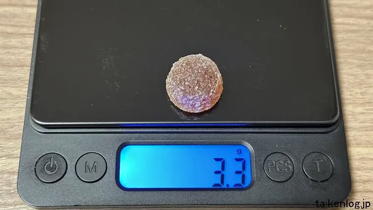 ゴリむち3グミ 刺激コーラ味1個の重さ