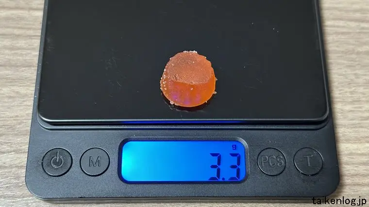ゴリむち3グミ むっちりコーラ味1個の重さ