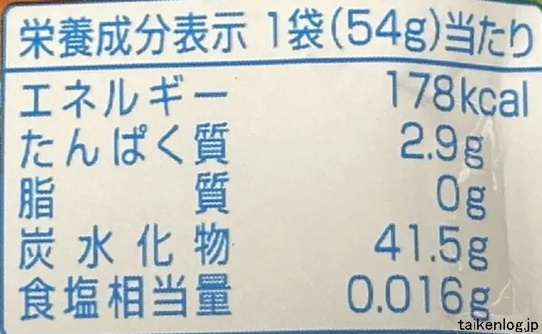果汁グミ 温州みかんの栄養成分表示