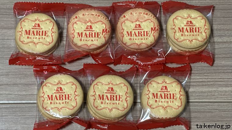 森永製菓 マリービスケットの包装と入数