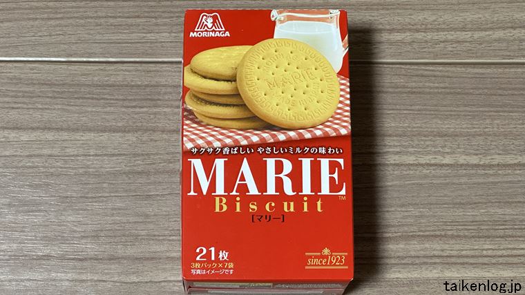 森永製菓 マリービスケットのパッケージ裏面