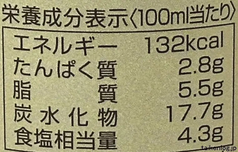 にんべん ゴールドつゆ 金ごまの栄養成分表示