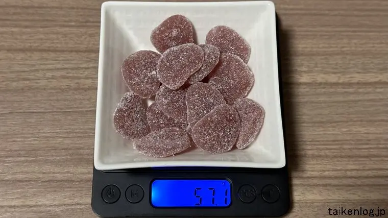 ピュレグミ グレープ味 全容の重さ