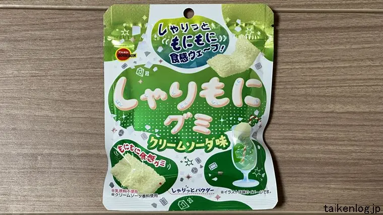 しゃりもにグミ クリームソーダ味のパッケージ表面