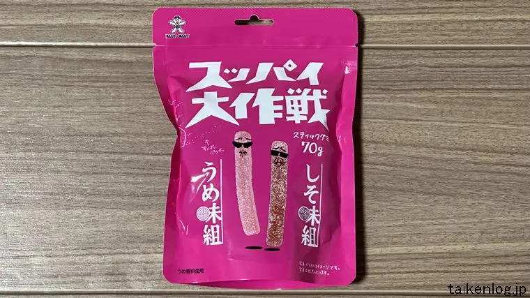 スッパイ大作戦 うめ味＆しそ味のパッケージ表面