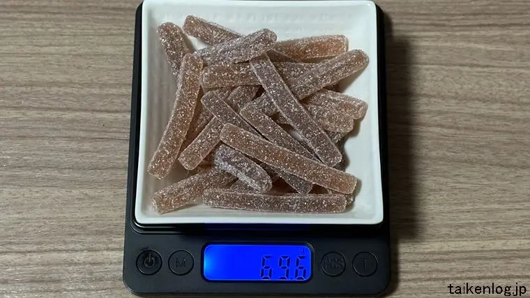 スッパイ大作戦 うめ味＆しそ味 全容の重さ