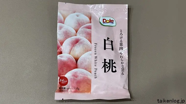 ドール冷凍白桃のパッケージ 正面
