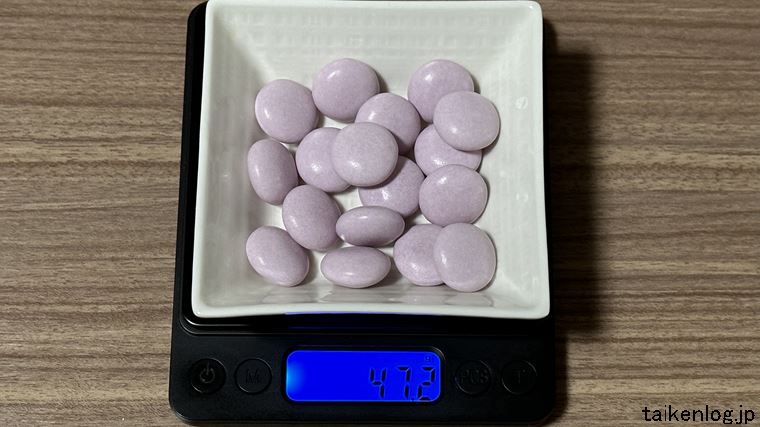 メントスDUO グレープ＆ソーダ 全容の重さ