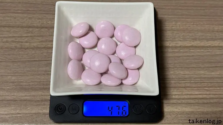 メントスDUO レッド&グリーンアップルソーダ 全容の重さ