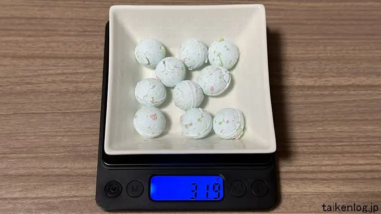 パチボールラムネ 全容の重さ