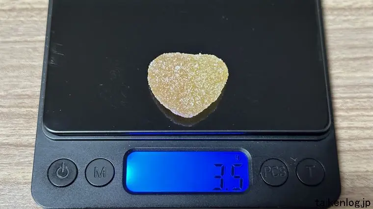 ピュレグミ しあわせももソーダ 1個の重さ