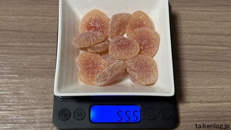 ピュレグミプレミアム ルビーグレープフルーツスパークリング 全容の重さ