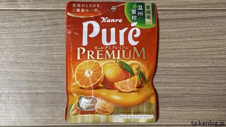 ピュレグミプレミアム愛媛産温州蜜柑のパッケージ表面