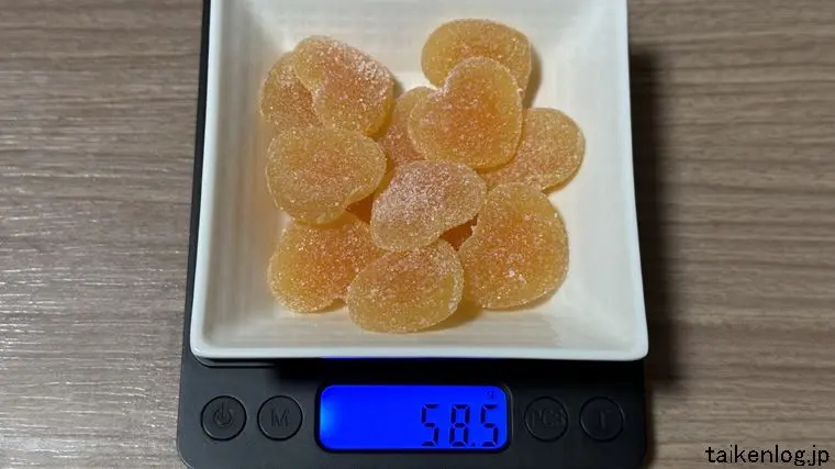 ピュレグミプレミアム愛媛産温州蜜柑 全容の重さ