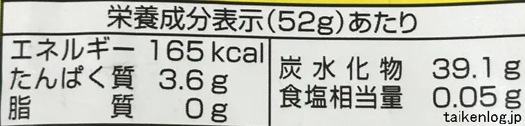 ゲンキクールグミの栄養成分表示