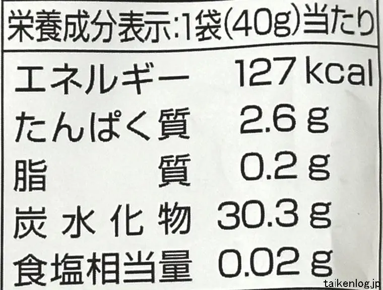 グミんちゅ 沖縄パイン味の栄養成分表示