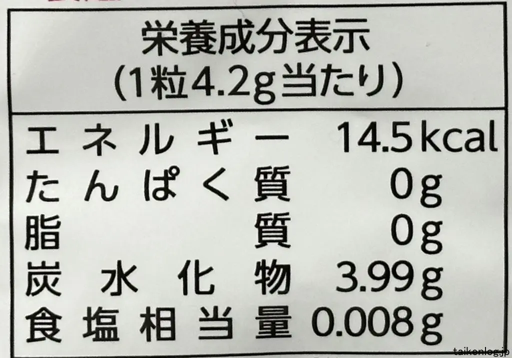 じゅるる シャインマスカットの栄養成分表示