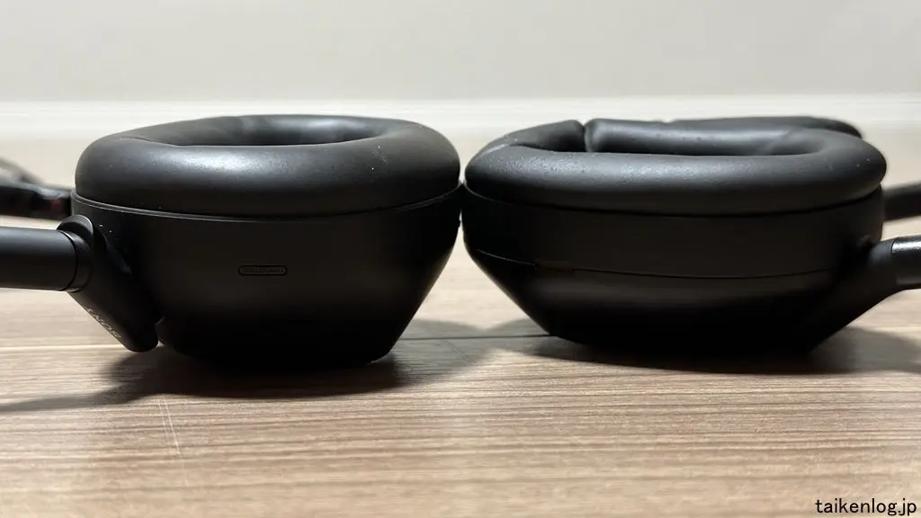イヤーカップ部分側面 左がWH-1000XM6、右がWH-1000XM5